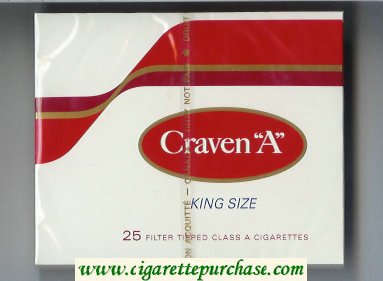 Craven A king size 25 cigarettes